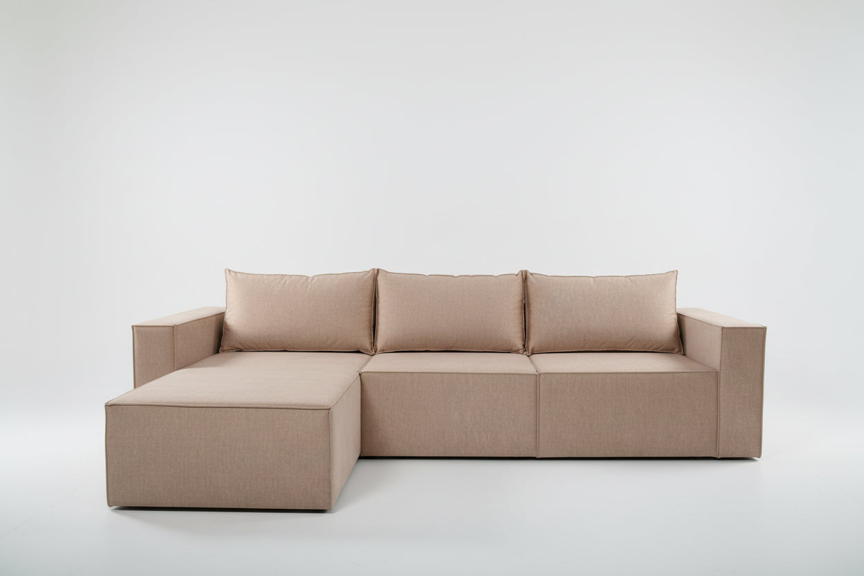 Coltar extensibil cu sezlong Maisie, la comanda, 100+ culori, fara picioare - SofaMix.ro