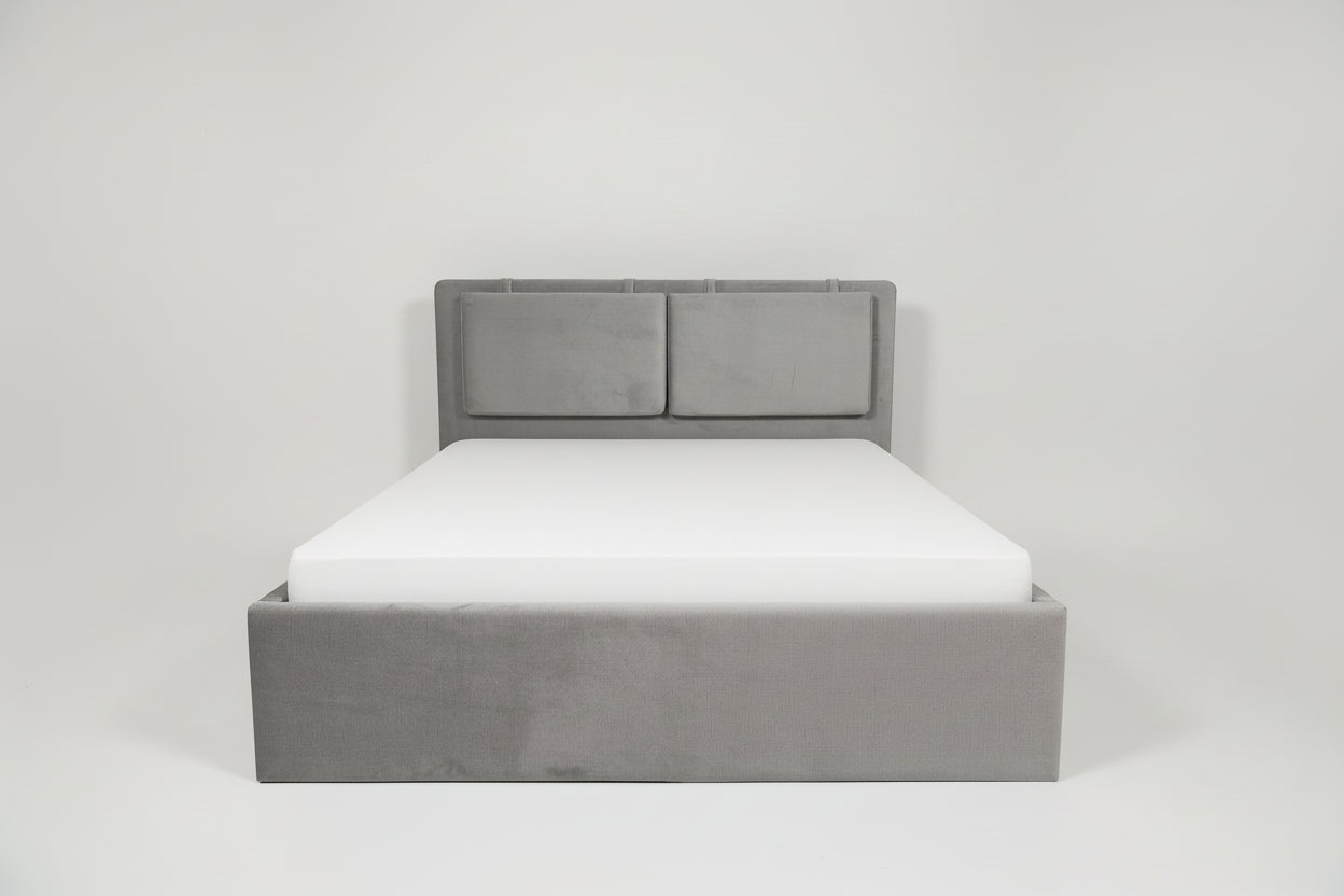 Pat tapițat cu ladă depozitare Duo Panel