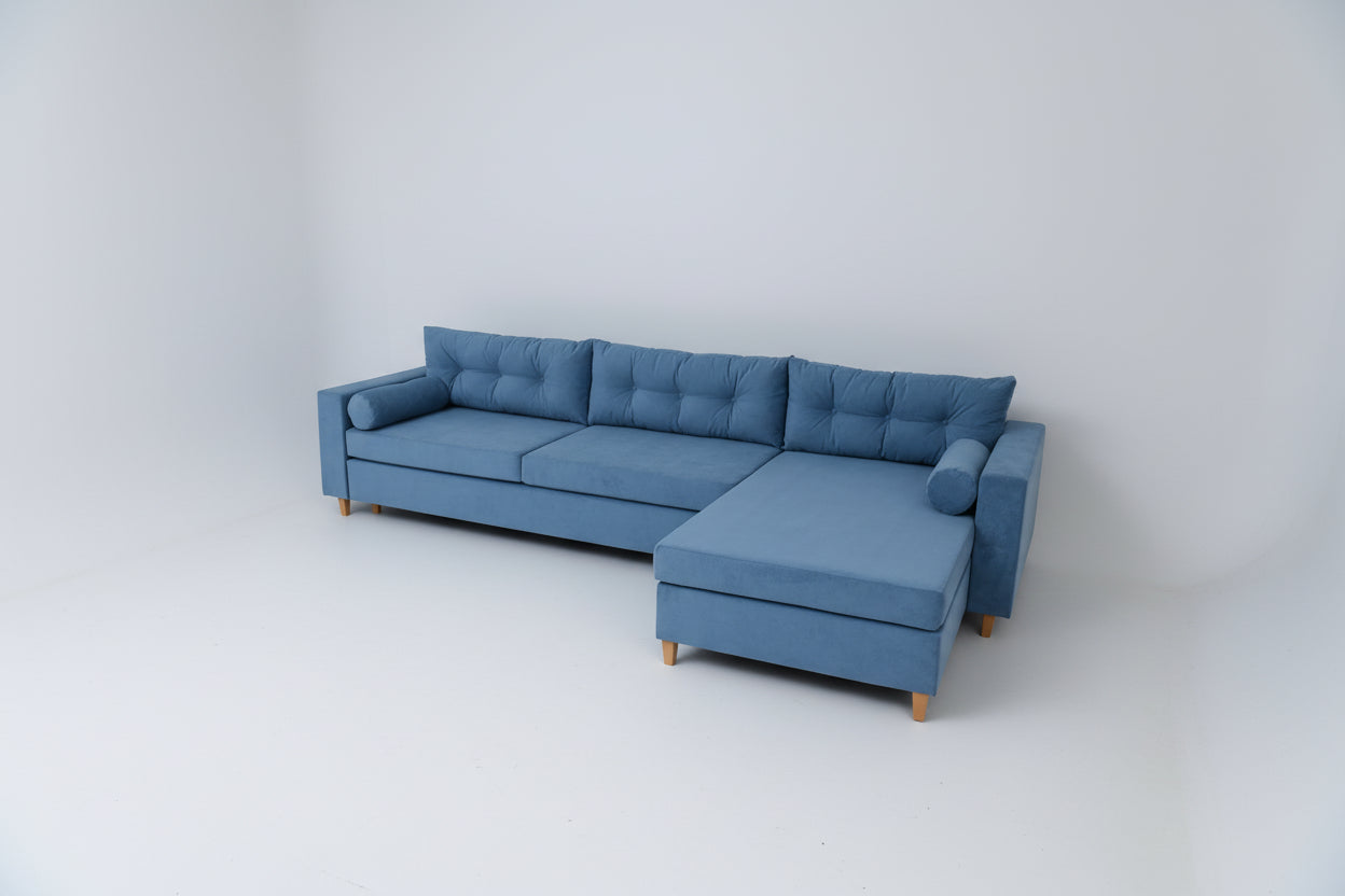 Coltar extensibil cu sezlong Selena, dimensiune pe comanda, peste 100 culori disponibile - SofaMix.ro