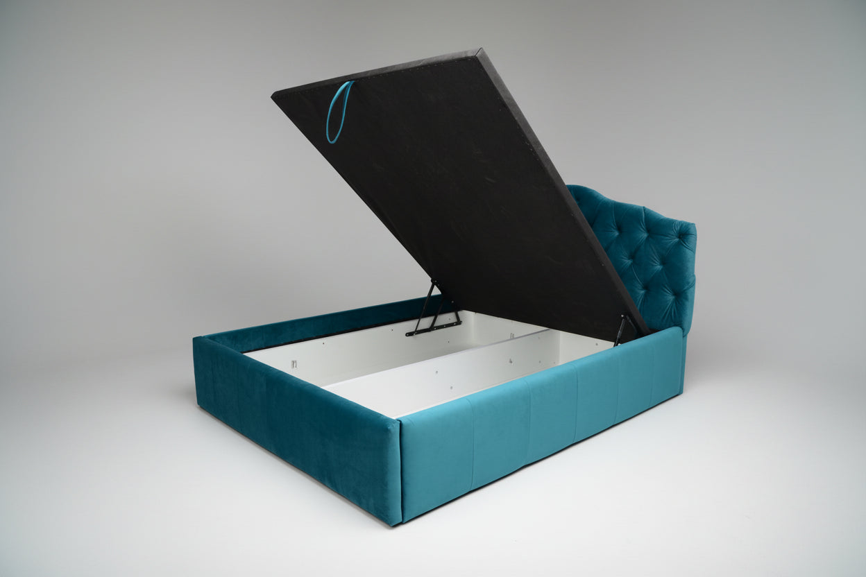 Pat tapițat cu ladă depozitare Josephine