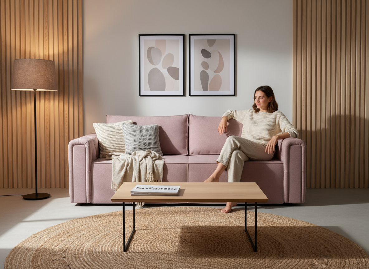 Canapea extensibila Allie, 3 locuri, la comanda, 100+ culori