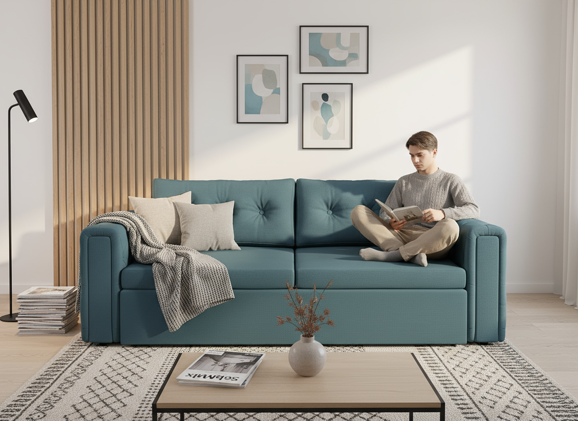 Canapea extensibila Ari, 3 locuri, la comanda, 100+ culori