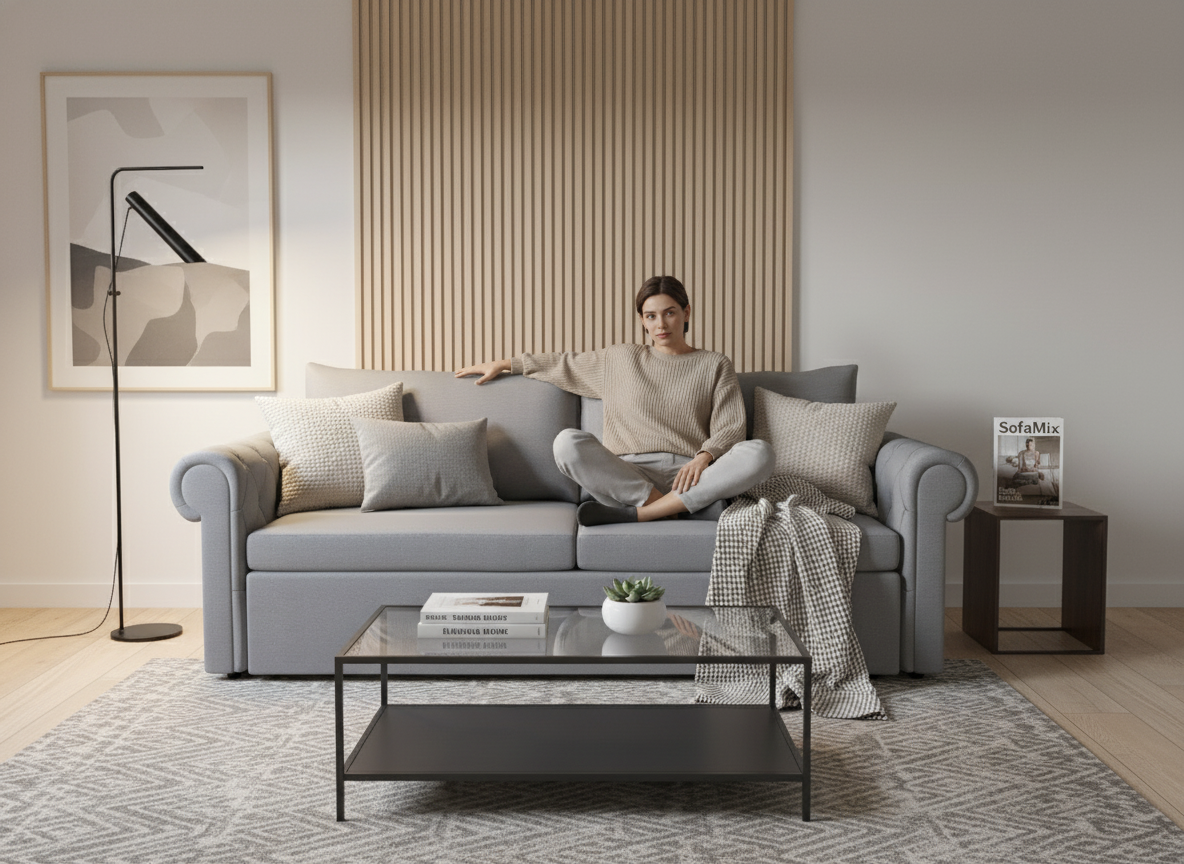 Canapea extensibila Ariah, 3 locuri, la comanda, 100+ culori