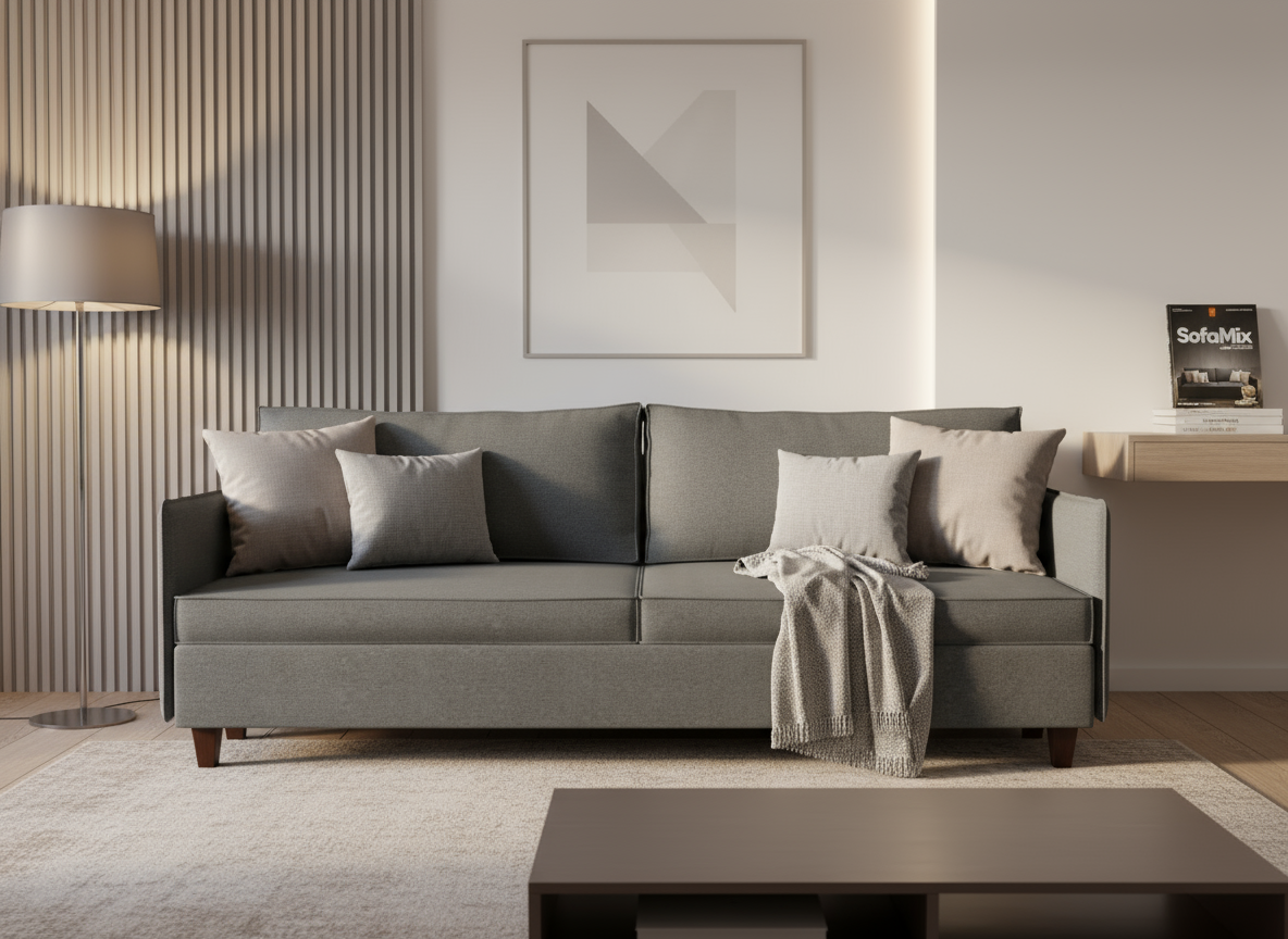 Canapea extensibila Brooke, 3 locuri, la comanda, 100+ culori, cu picioare