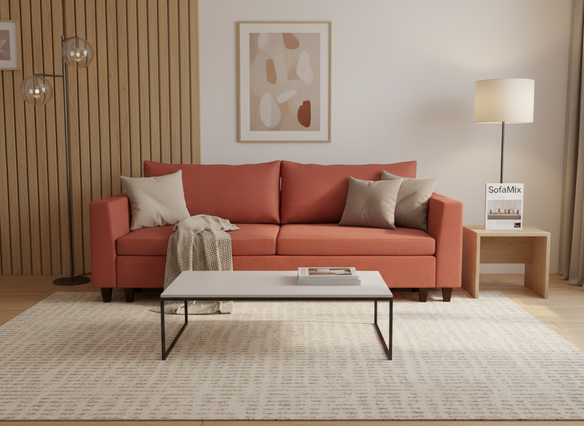 Canapea extensibila Elle, 3 locuri, la comanda, 100+ culori, cu picioare