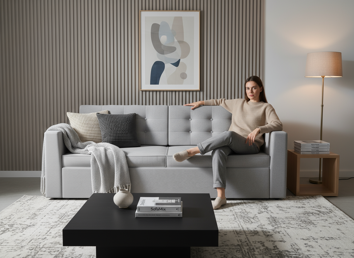 Canapea extensibila Halo, 3 locuri, la comanda, 100+ culori