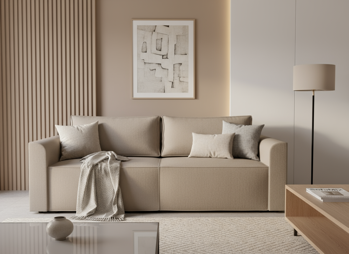 Canapea extensibila Heidi, 3 locuri, la comanda, 100+ culori