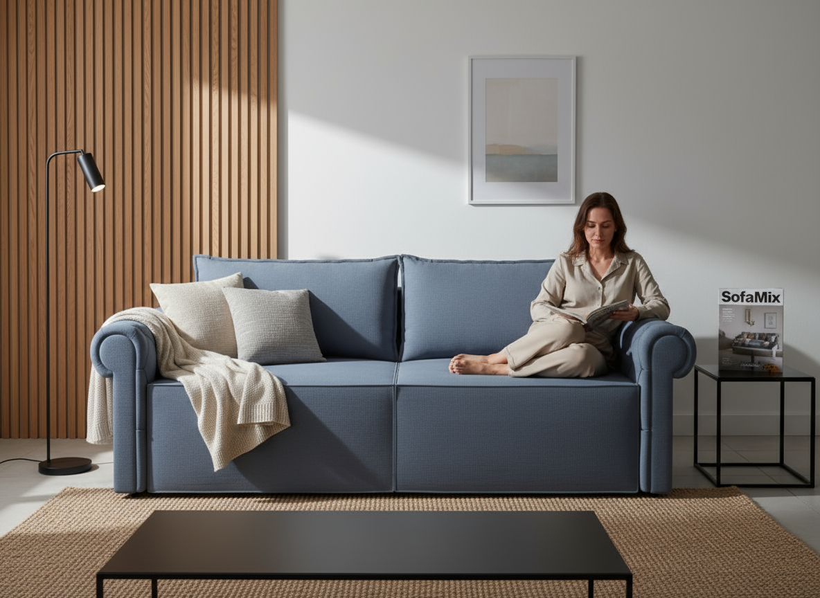 Canapea extensibila Holland, 3 locuri, la comanda, 100+ culori