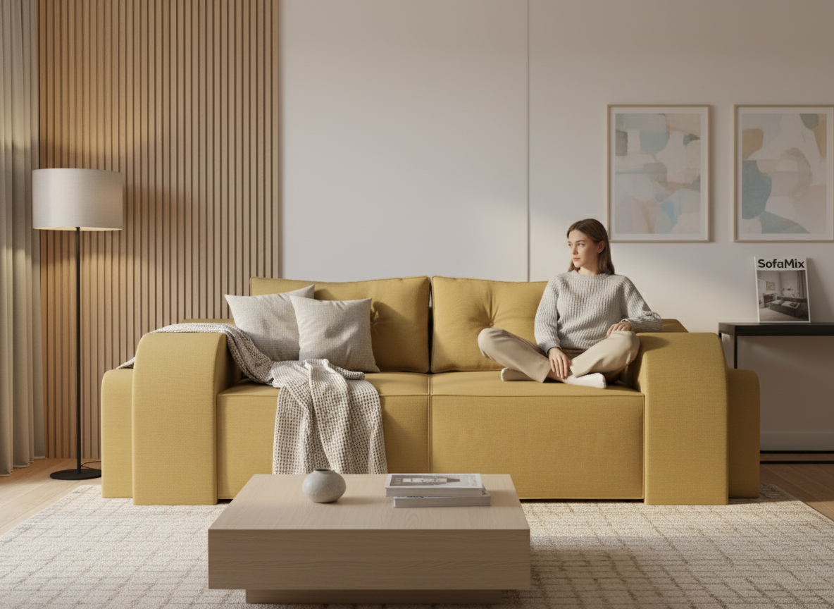 Canapea extensibila Jazmin, 3 locuri, la comanda, 100+ culori