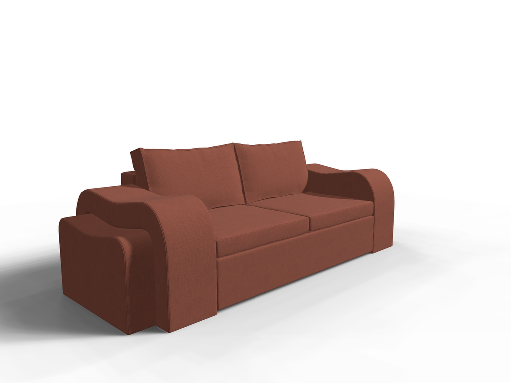 Canapea extensibila Lillie, 3 locuri, la comanda, 100+ culori, cu picioare