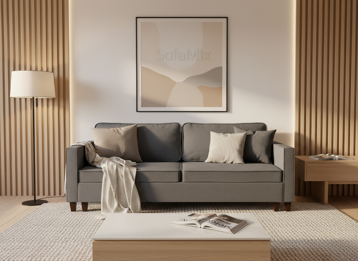 Canapea extensibila Margot, 3 locuri, la comanda, 100+ culori, cu picioare