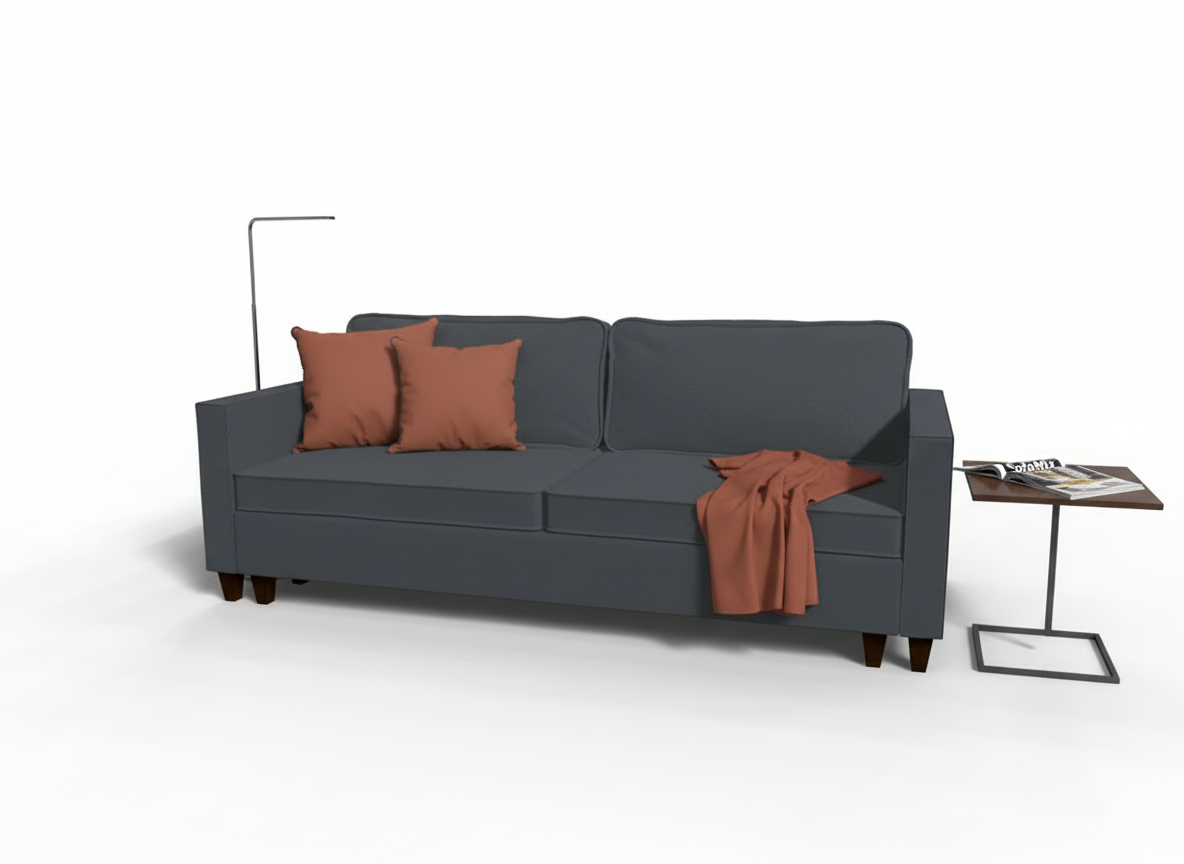 Canapea extensibila Margot, 3 locuri, la comanda, 100+ culori, cu picioare