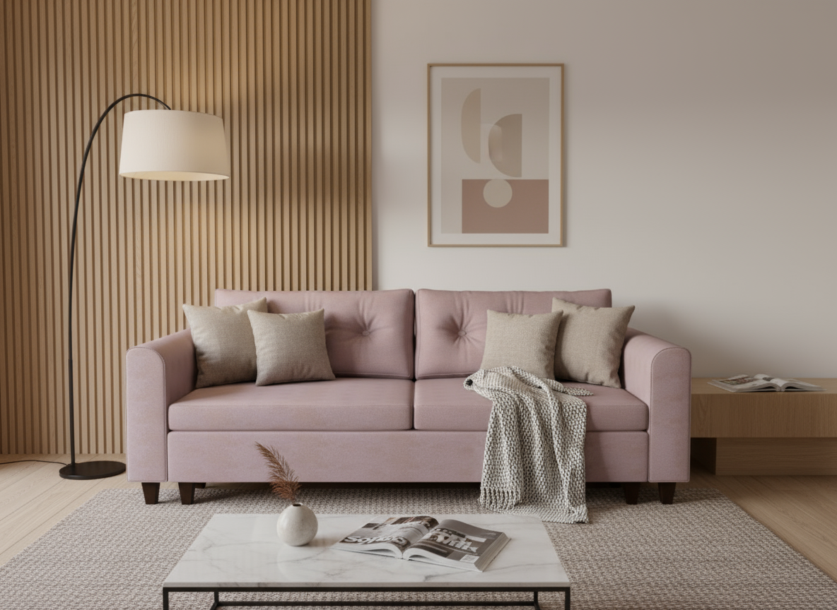 Canapea extensibila Melissa, 3 locuri, la comanda, 100+ culori, cu picioare