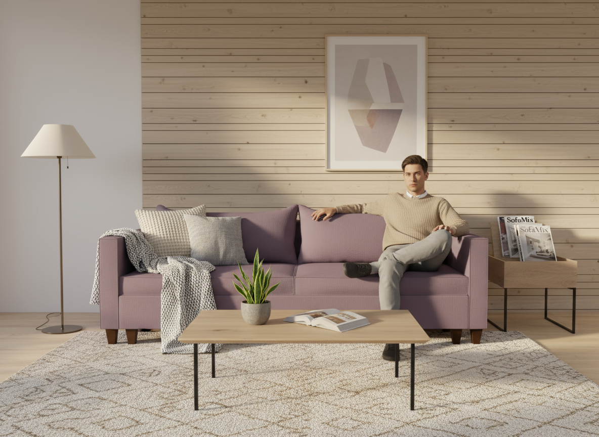 Canapea extensibila Oakley, 3 locuri, la comanda, 100+ culori, cu picioare