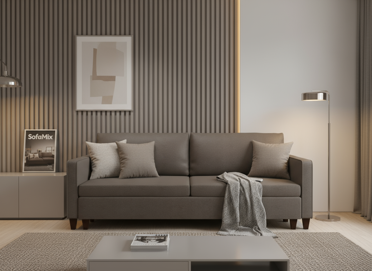 Canapea extensibila Ruby, 3 locuri, la comanda, 100+ culori, cu picioare