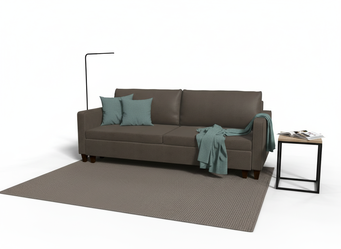 Canapea extensibila Ruby, 3 locuri, la comanda, 100+ culori, cu picioare