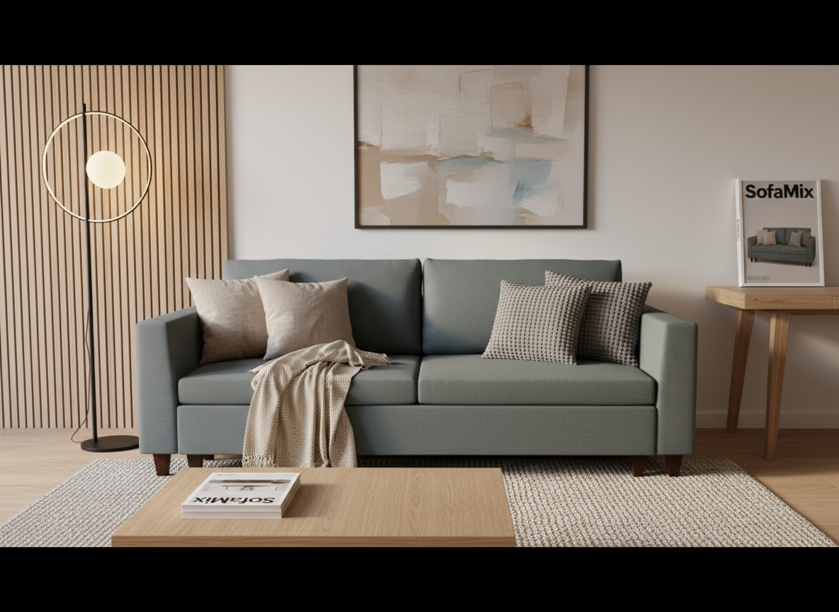 Canapea extensibila Skye, 3 locuri, la comanda, 100+ culori, cu picioare