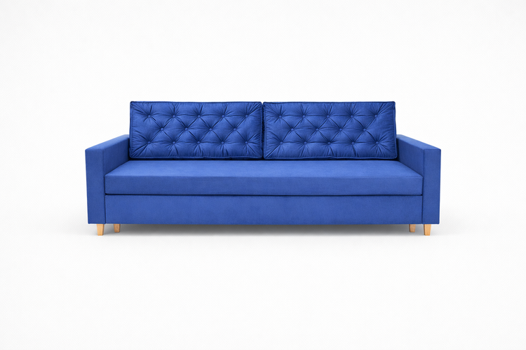 Canapea extensibila Alya, 3 locuri, lada depozitare, peste 100 culori disponibile, dimensiune pe comanda de la 210x95cm