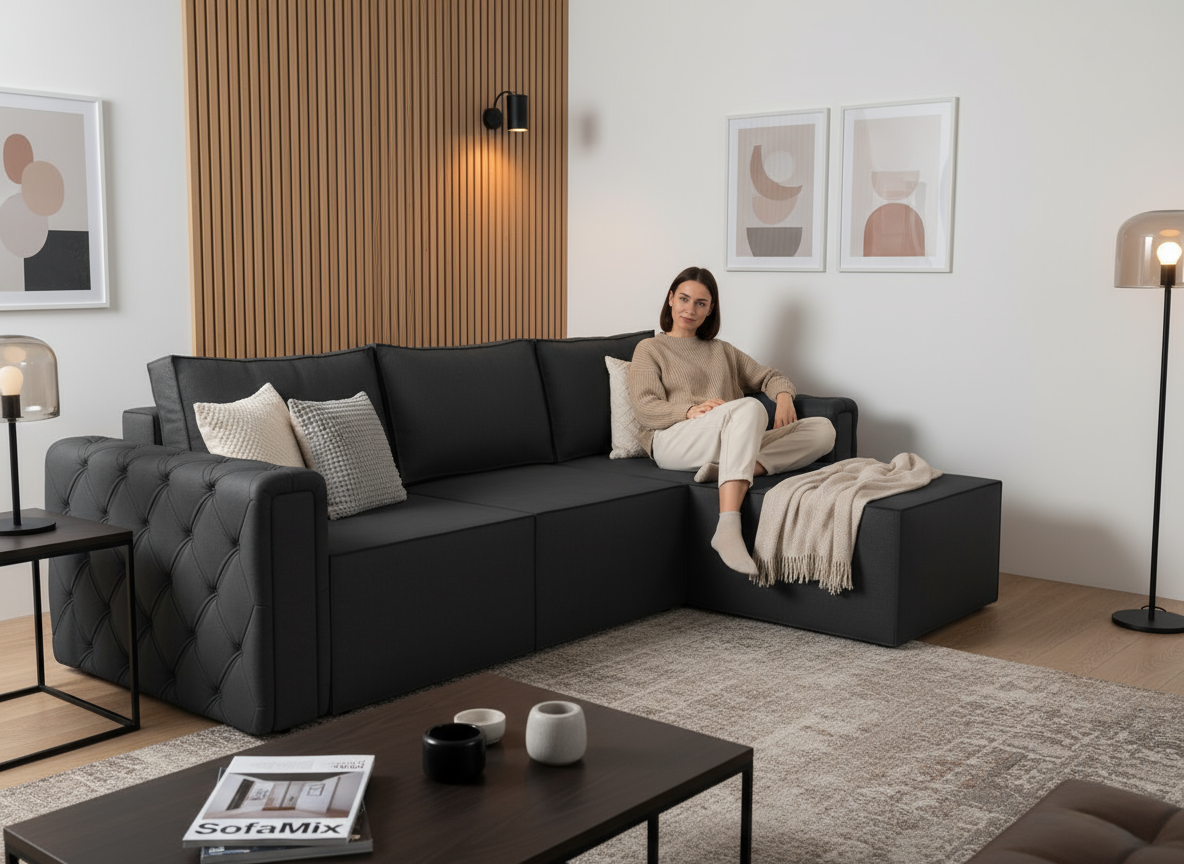 Coltar extensibil Allie park 2, la comanda, 100+ culori - SofaMix.ro