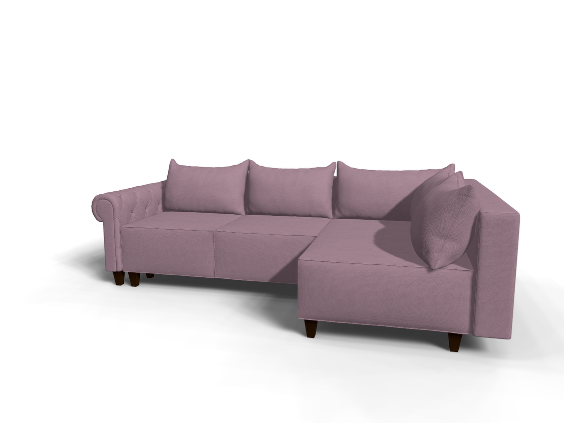 Coltar extensibil Cassandra park 3 fara insula, la comanda, 100+ culori, cu picioare