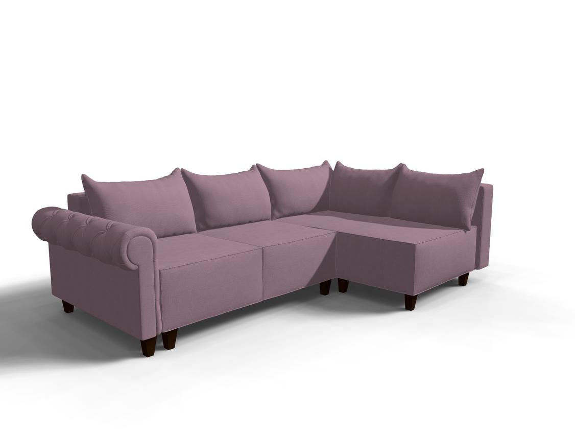 Coltar extensibil Cassandra park 3 fara insula, la comanda, 100+ culori, cu picioare