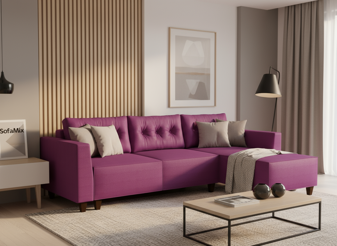 Coltar extensibil Daniella park 2, la comanda, 100+ culori, cu picioare