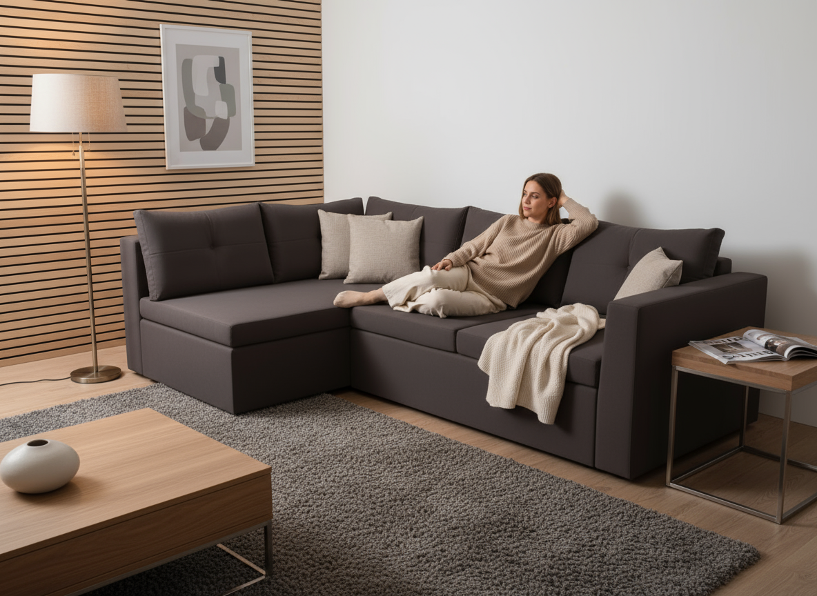 Coltar extensibil Destiny park 3 fara insula, la comanda, 100+ culori - SofaMix.ro