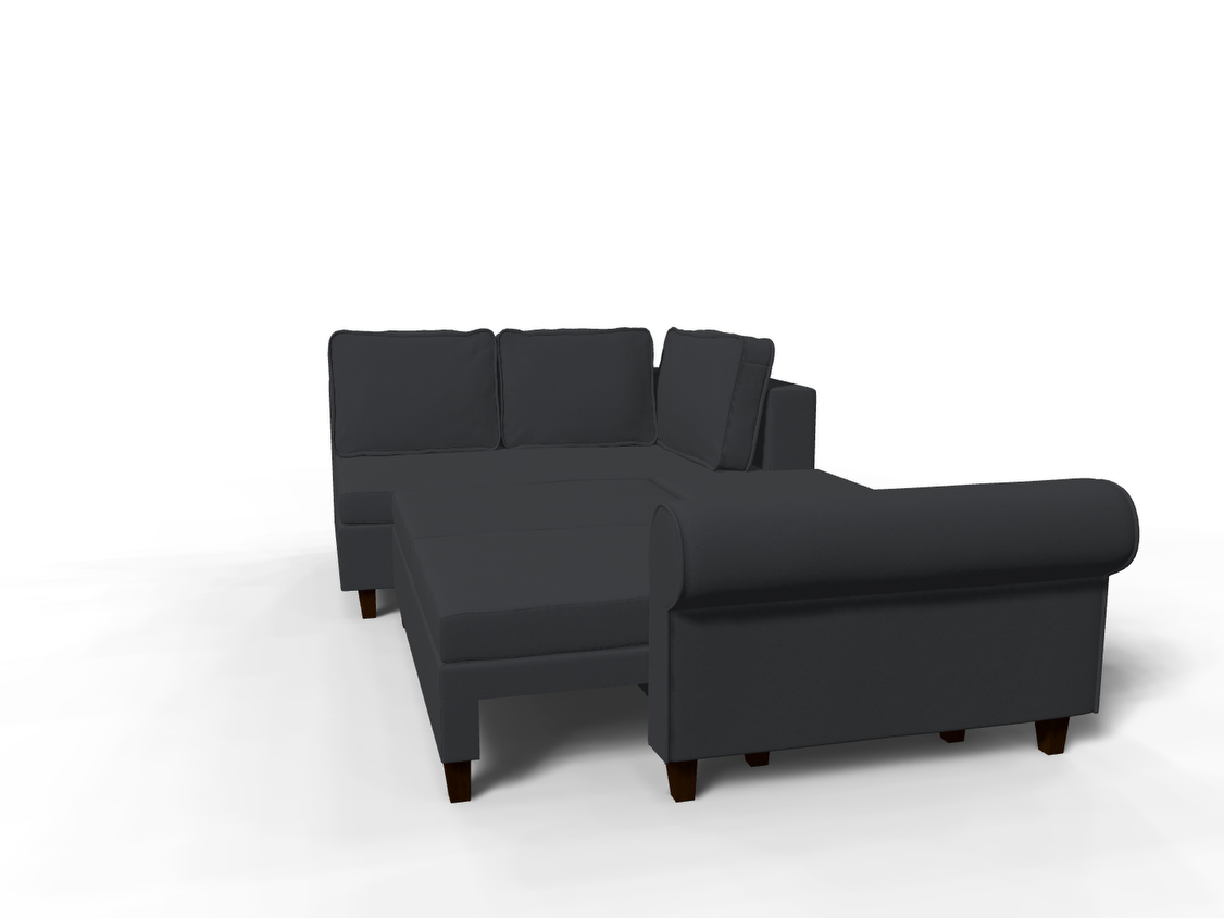 Coltar extensibil Genevieve park 3 fara insula, la comanda, 100+ culori, cu picioare – 360°