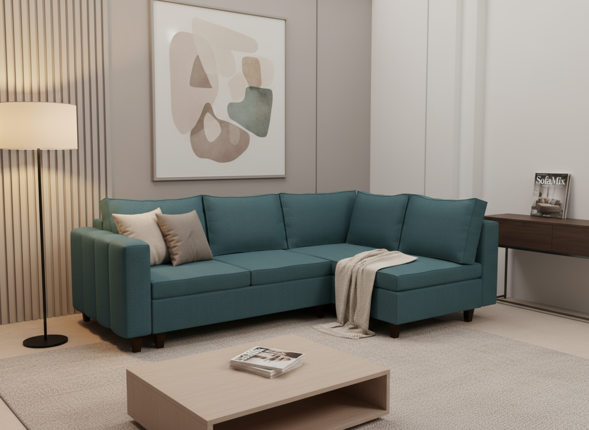 Coltar extensibil Journee park 3 fara insula, la comanda, 100+ culori, cu picioare