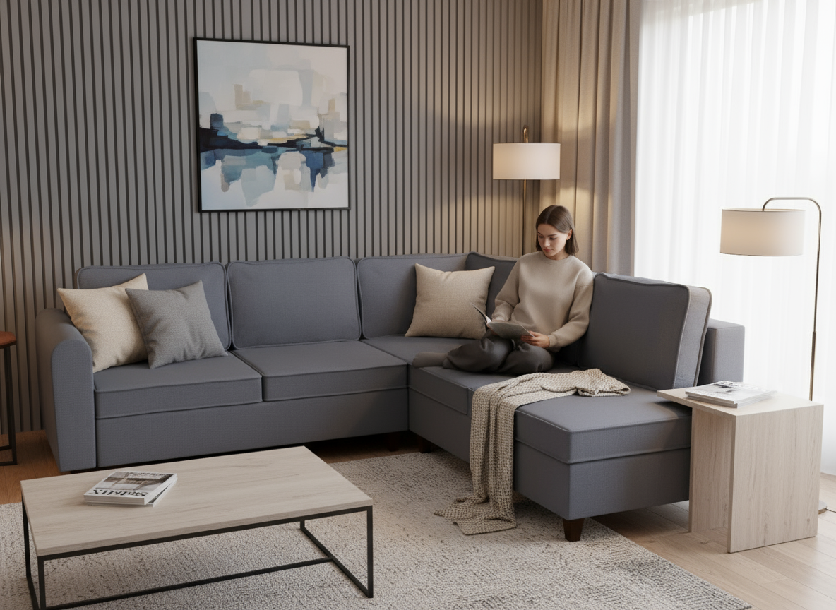 Coltar extensibil Katalina park 3 fara insula, la comanda, 100+ culori, cu picioare