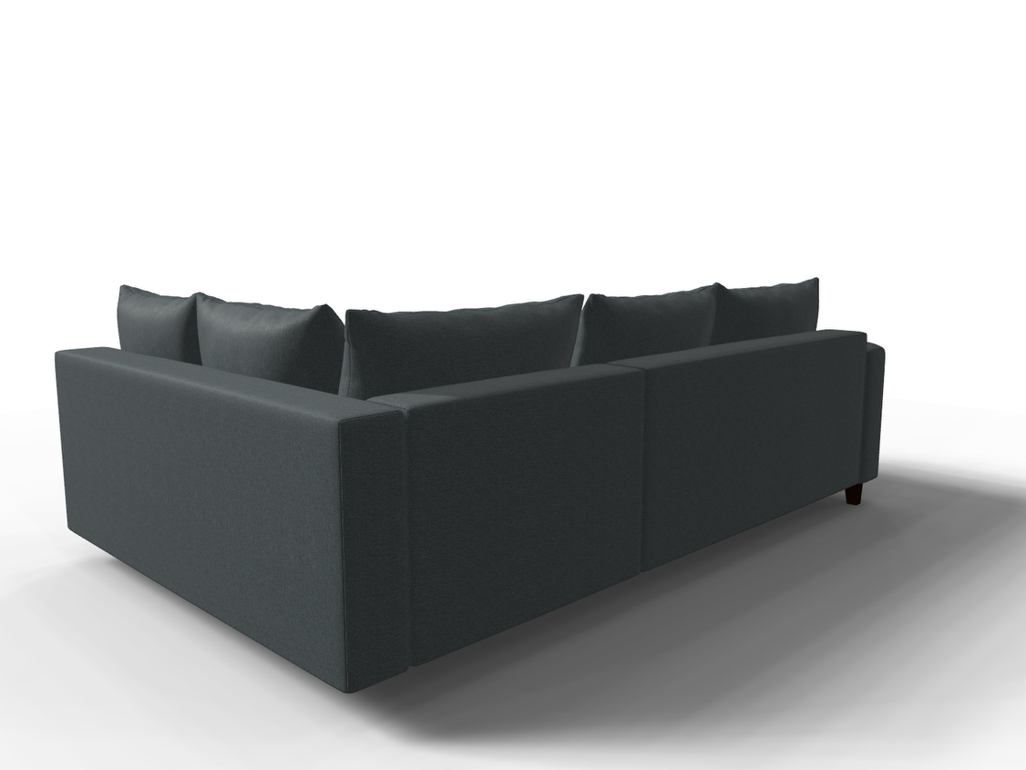 Coltar extensibil Maisie park 3 fara insula, la comanda, 100+ culori, cu picioare