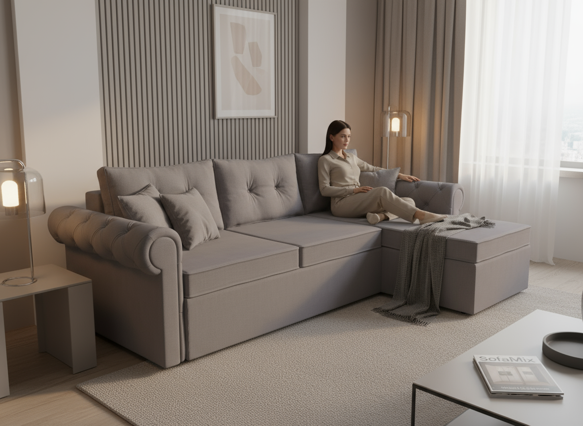 Coltar extensibil Mara park 2, la comanda, 100+ culori - SofaMix.ro