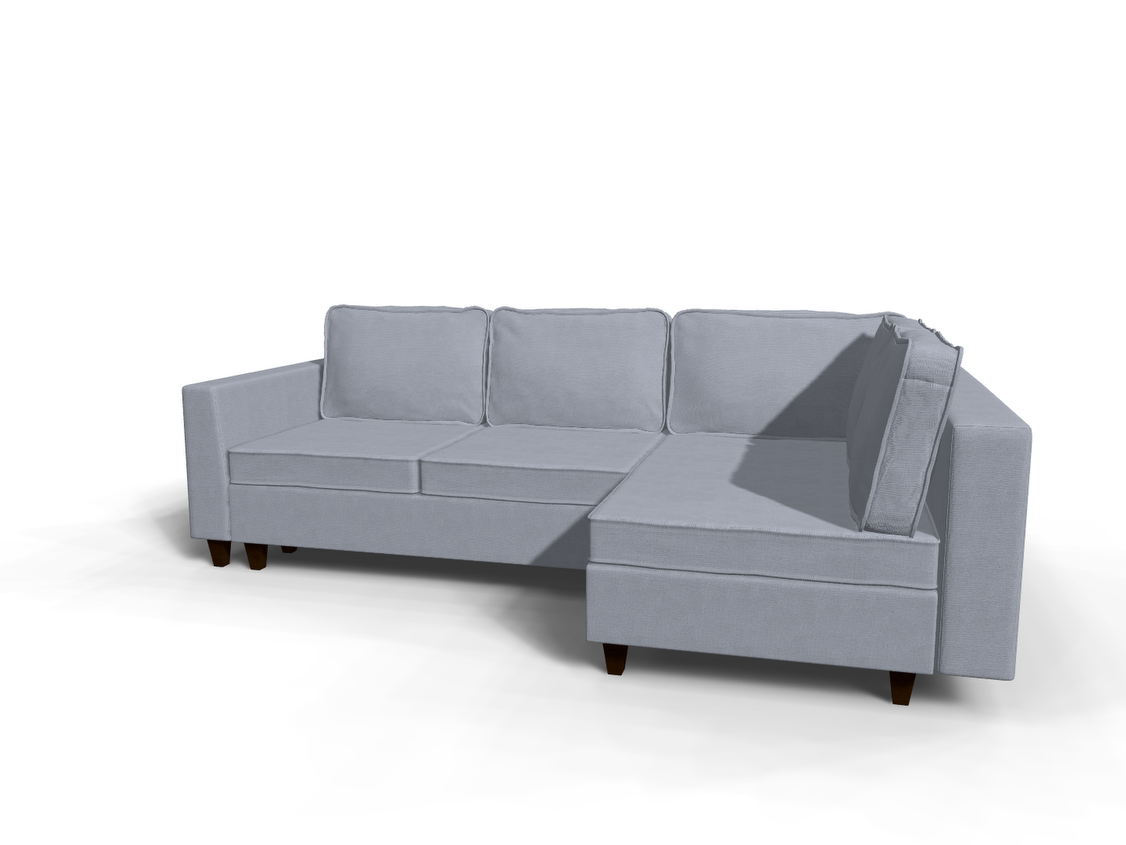 Coltar extensibil Mariam park 3 fara insula, la comanda, 100+ culori, cu picioare