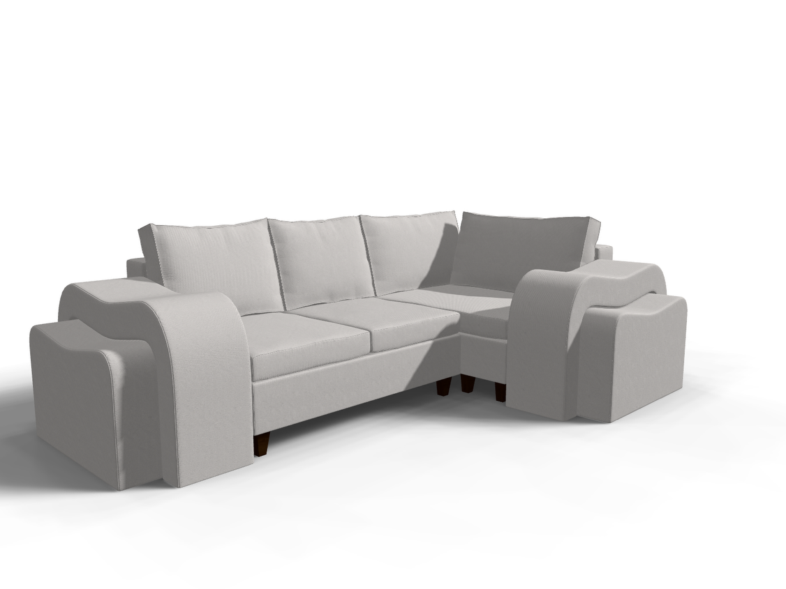 Coltar extensibil Melina colt park cu cotiera, la comanda, 100+ culori, cu picioare