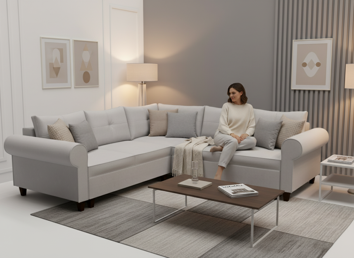 Coltar extensibil Molly colt park cu cotiera, la comanda, 100+ culori, cu picioare