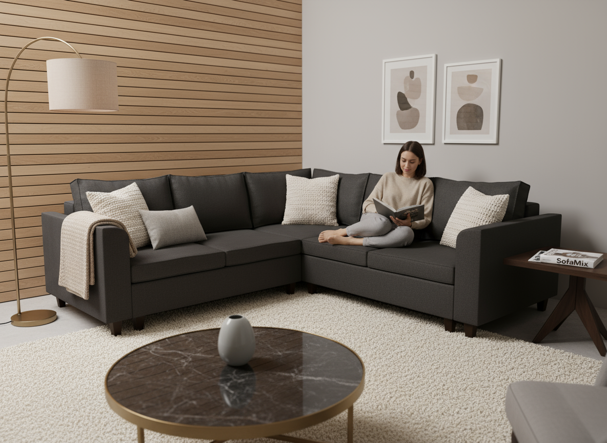 Coltar extensibil Nina colt park cu cotiera, la comanda, 100+ culori, cu picioare