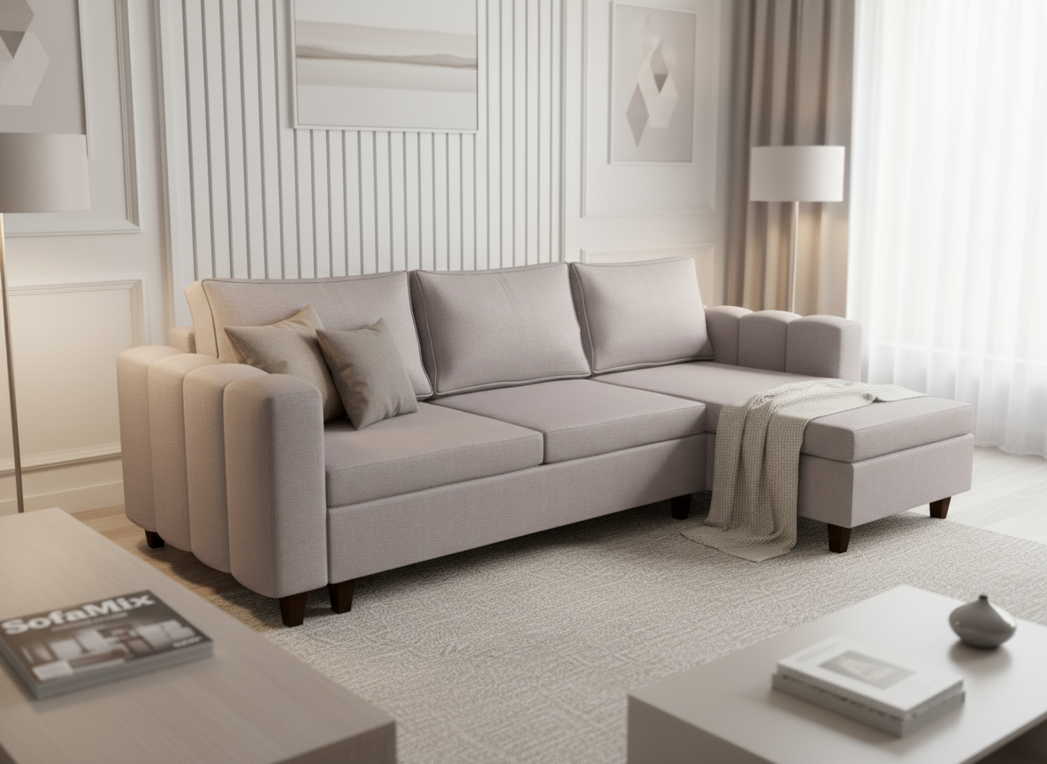 Coltar extensibil Noelle park 2, la comanda, 100+ culori, cu picioare - SofaMix.ro