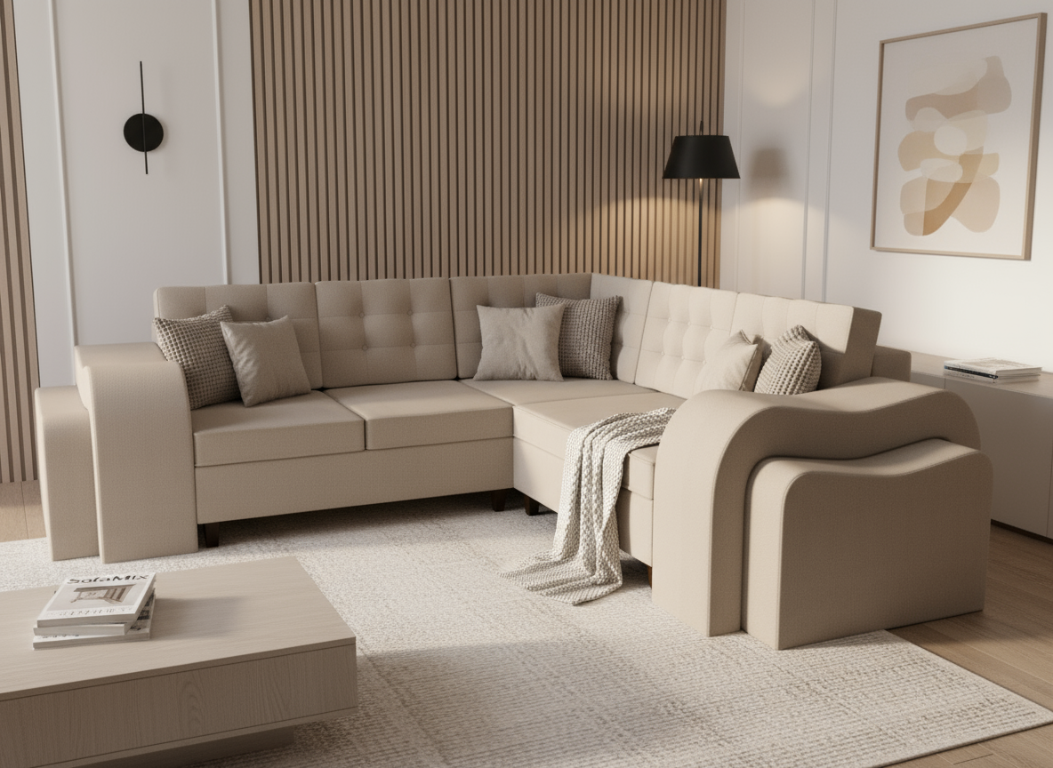 Coltar extensibil Sasha colt park cu cotiera, la comanda, 100+ culori, cu picioare