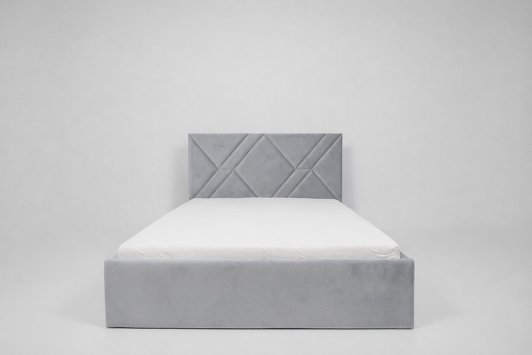 Pat tapițat cu ladă depozitare Diamond Grey