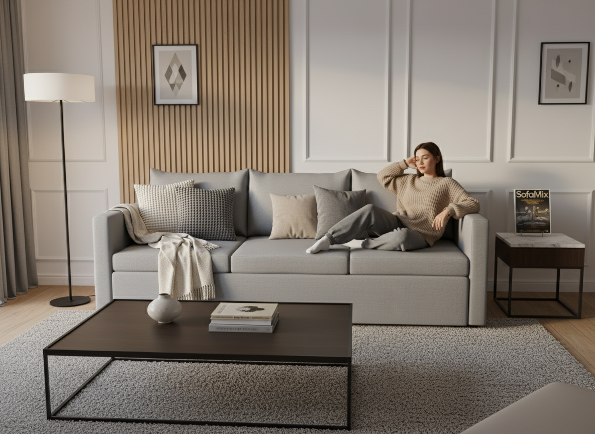 Canapea extensibila Lima, 3 locuri, lada depozitare, peste 100 culori disponibile, dimensiune pe comanda de la 210x95cm