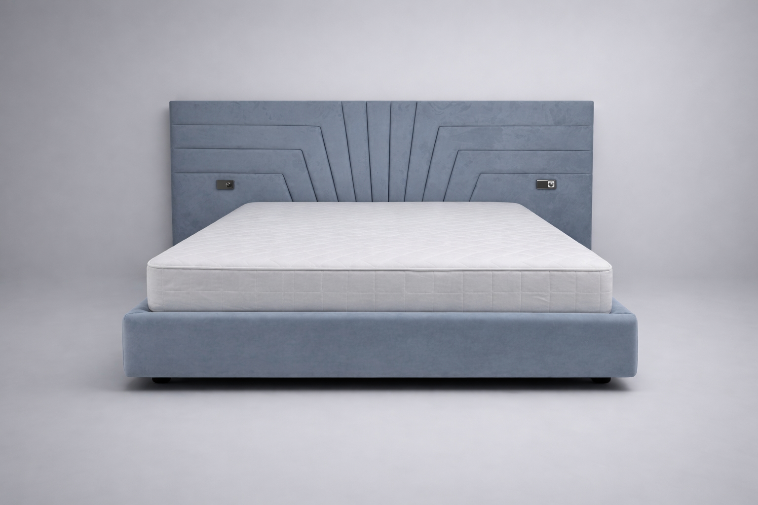 Pat tapițat cu priză și ladă depozitare Louvre