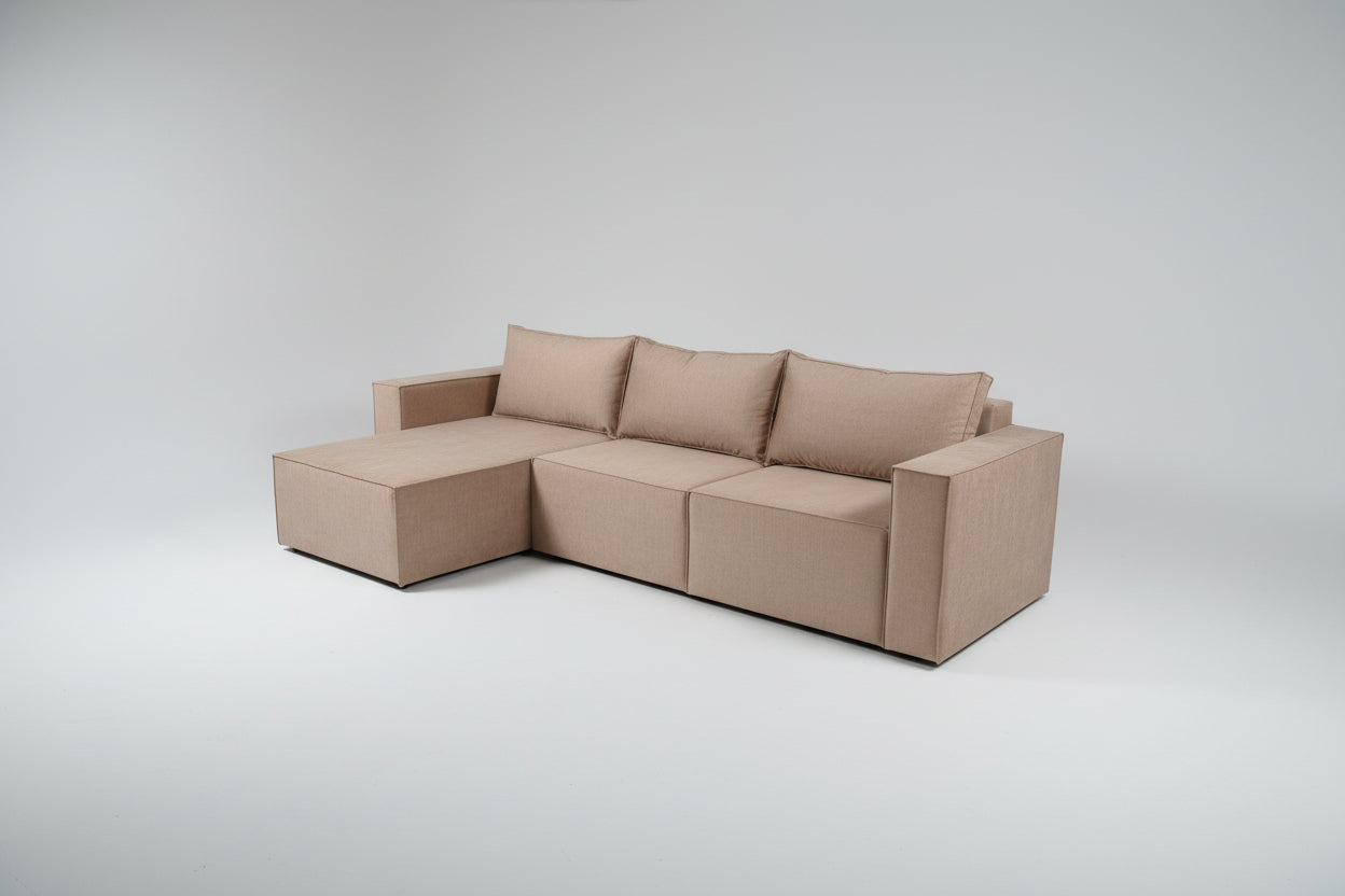 Coltar extensibil cu sezlong Maisie, la comanda, 100+ culori, fara picioare - SofaMix.ro