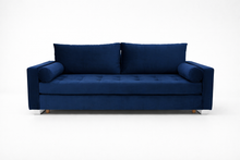 Canapea extensibila Monaco, 3 locuri, lada depozitare, peste 100 culori disponibile, dimensiune pe comanda de la 210x95cm