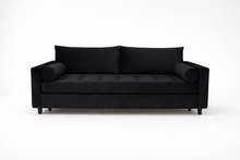 Canapea extensibila Monaco, 3 locuri, lada depozitare, peste 100 culori disponibile, dimensiune pe comanda de la 210x95cm