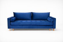 Canapea extensibila Monaco, 3 locuri, lada depozitare, peste 100 culori disponibile, dimensiune pe comanda de la 210x95cm