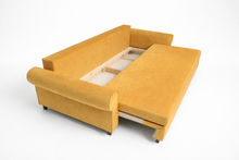 Canapea extensibila Yara 2, pe comandă, 3 locuri, lada depozitare, peste 100 culori disponibile, dimensiune de la 220x95cm