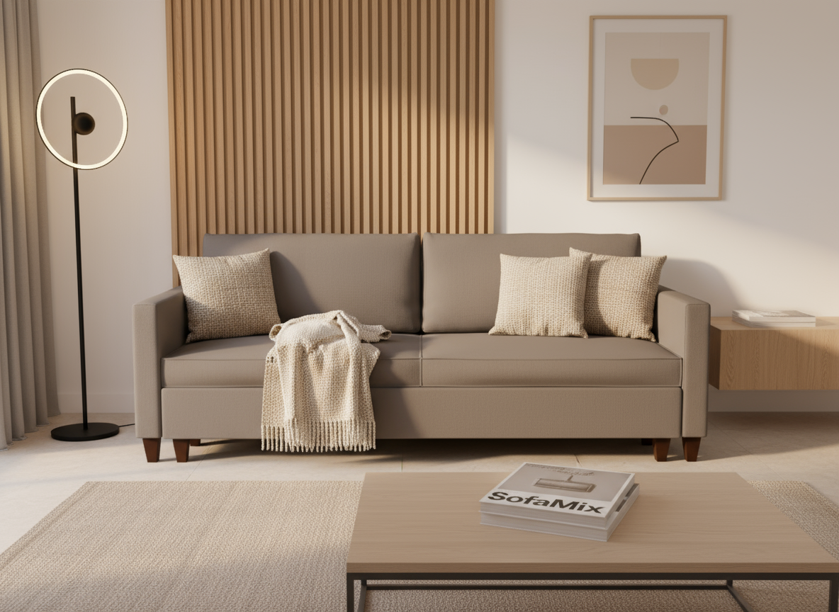 Canapea extensibila Delilah, 3 locuri, la comanda, 100+ culori, cu picioare