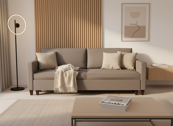 Canapea extensibila Delilah, 3 locuri, la comanda, 100+ culori, cu picioare