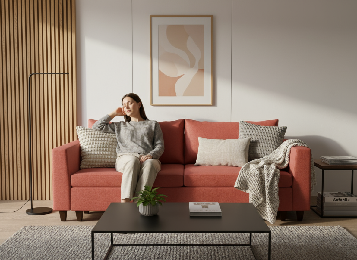 Canapea extensibila Elle, 3 locuri, la comanda, 100+ culori, cu picioare