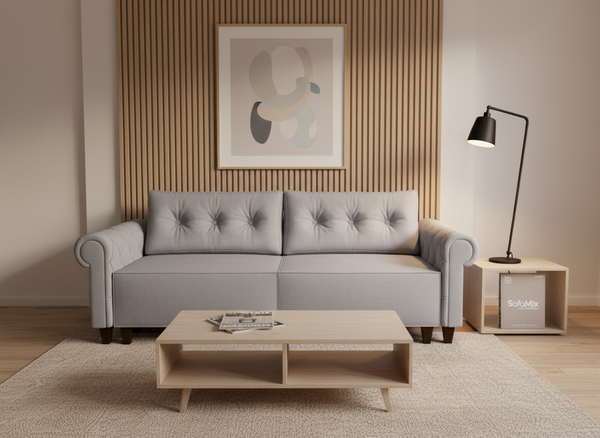 Canapea extensibila Elliott, 3 locuri, la comanda, 100+ culori, cu picioare